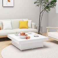  Coffee Table White 90x90x28 cm Engineered Wood