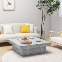  Coffee Table Concrete Grey 90x90x28 cm Engineered Wood