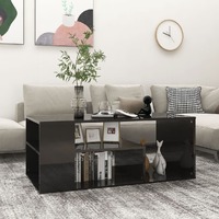  Coffee Table High Gloss Black 100x50x40 cm Engineered Wood
