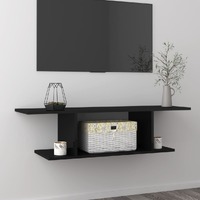  Wall Mounted TV Cabinet High Gloss Black 103x30x26.5 cm