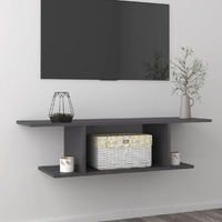  Wall Mounted TV Cabinet High Gloss Grey 103x30x26.5 cm
