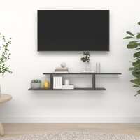  Wall-Mounted TV Shelf Grey 125x18x23 cm Engineered Wood