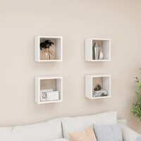  Wall Cube Shelves 4 pcs High Gloss White 26x15x26 cm