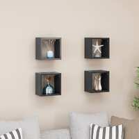  Wall Cube Shelves 4 pcs Grey 22x15x22 cm