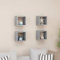  Wall Cube Shelves 4 pcs Concrete Grey 22x15x22 cm