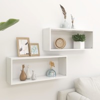  Wall Cube Shelves 2 pcs White 60x15x23 cm Engineered Wood