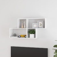  Wall Shelf High Gloss White 100x18x53 cm Engineered Wood