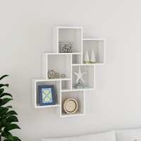  Wall Cube Shelf High Gloss White 78x15x93 cm Engineered Wood