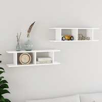  Wall Shelves 2 pcs White 75x18x20 cm Engineered Wood