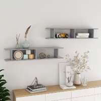  Wall Shelves 2 pcs Concrete Grey 105x18x20 cm Engineered Wood