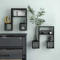  Wall Shelves 2 pcs Black 50x15x50 cm Engineered Wood