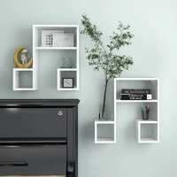  Wall Shelves 2 pcs High Gloss White 50x15x50 cm Engineered Wood