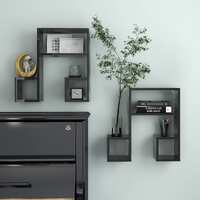  Wall Shelves 2 pcs High Gloss Black 50x15x50 cm Engineered Wood