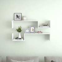  Wall Shelves 2 pcs White 100x15x20 cm Engineered Wood
