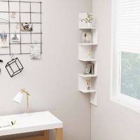  Wall Corner Shelf White 20x20x127.5 cm Engineered Wood