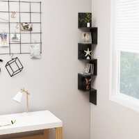  Wall Corner Shelf High Gloss Black 20x20x127.5 cm Engineered Wood