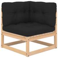  Garden Corner Sofa with Anthracite Cushions Solid Pinewood