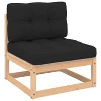  Garden Middle Sofa with Cushions Solid Pinewood
