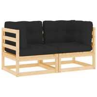  Garden Corner Sofas 2 pcs with Cushions Solid Pinewood