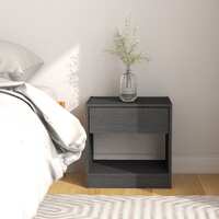  Bedside Cabinet Grey 40x31x40 cm Solid Pinewood