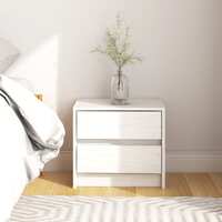  Bedside Cabinet White 40x30.5x35.5 cm Solid Pine Wood