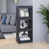  Book Cabinet/Room Divider Grey 40x30x103.5 cm Solid Pinewood