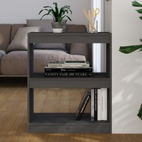  Book Cabinet/Room Divider Grey 60x30x71.5 cm Solid Wood Pine