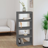  Book Cabinet/Room Divider Grey 60x30x135.5 cm Solid Wood Pine