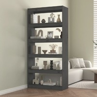  Book Cabinet/Room Divider Grey 80x30x167.4 cm Solid Wood Pine