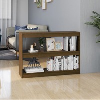  Book Cabinet Room Divider Honey Brown 100x30x71.5 cm Pinewood