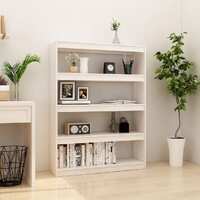  Book Cabinet/Room Divider White 100x30x135.5 cm Solid Pinewood