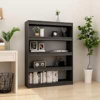  Book Cabinet/Room Divider Grey 100x30x135.5 cm Solid Pinewood