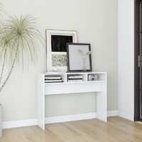  Console Table White 105x30x80 cm Engineered Wood
