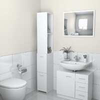  Bathroom Cabinet White 25x26.5x170 cm Engineered Wood