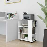  Rolling Cabinet White 60x35x75 cm Engineered Wood