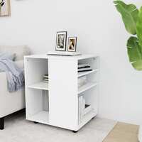  Rolling Cabinet White 60x53x72 cm Engineered Wood