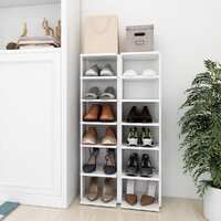  Shoe Cabinets 2 pcs White 27.5x27x102 cm Engineered Wood