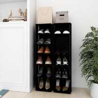  Shoe Cabinets 2 pcs Black 27.5x27x102 cm