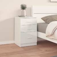  Bed Cabinet High Gloss White 40x40x63 cm Engineered Wood