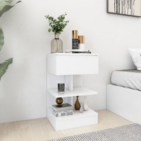  Bedside Cabinet White 40x35x65 cm Engineered Wood
