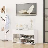  Shoe Bench White 80x30x45 cm Engineered Wood