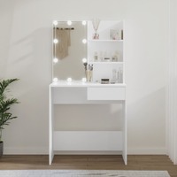  Dressing Table with LED White 74.5x40x141 cm