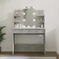  Dressing Table with LED Concrete Grey 96x40x142 cm