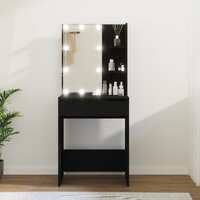  Dressing Table with LED Black 60x40x140 cm