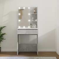  Dressing Table with LED Concrete Grey 60x40x140 cm