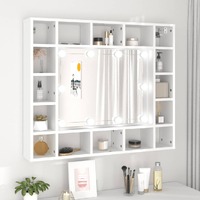  Mirror Cabinet with LED White 91x15x76.5 cm