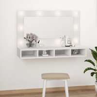  Mirror Cabinet with LED White 90x31.5x62 cm
