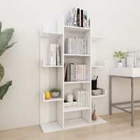  Book Cabinet White 86x25.5x140 cm Engineered Wood