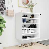  Shoe Cabinet White 60x35x70 cm Engineered Wood