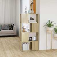  Book Cabinet Room Divider Sonoma Oak 60x24x124.5 cm Engineered Wood